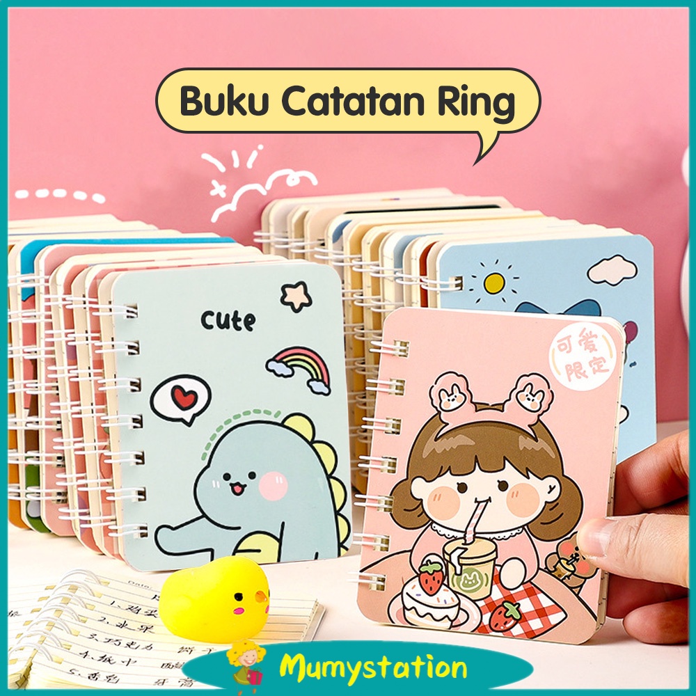 Mumystation Notebook Mini Ring 60Lembar/Buku Catatan A7 Buku Tulis Ring