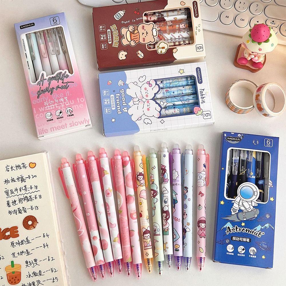 Nanas Gel Pen Astronot Peach Kreatif Alat Tulis Untuk Menulis Hadiah Siswa Gesekan Mudah Digosok 0.5mm Pena Netral