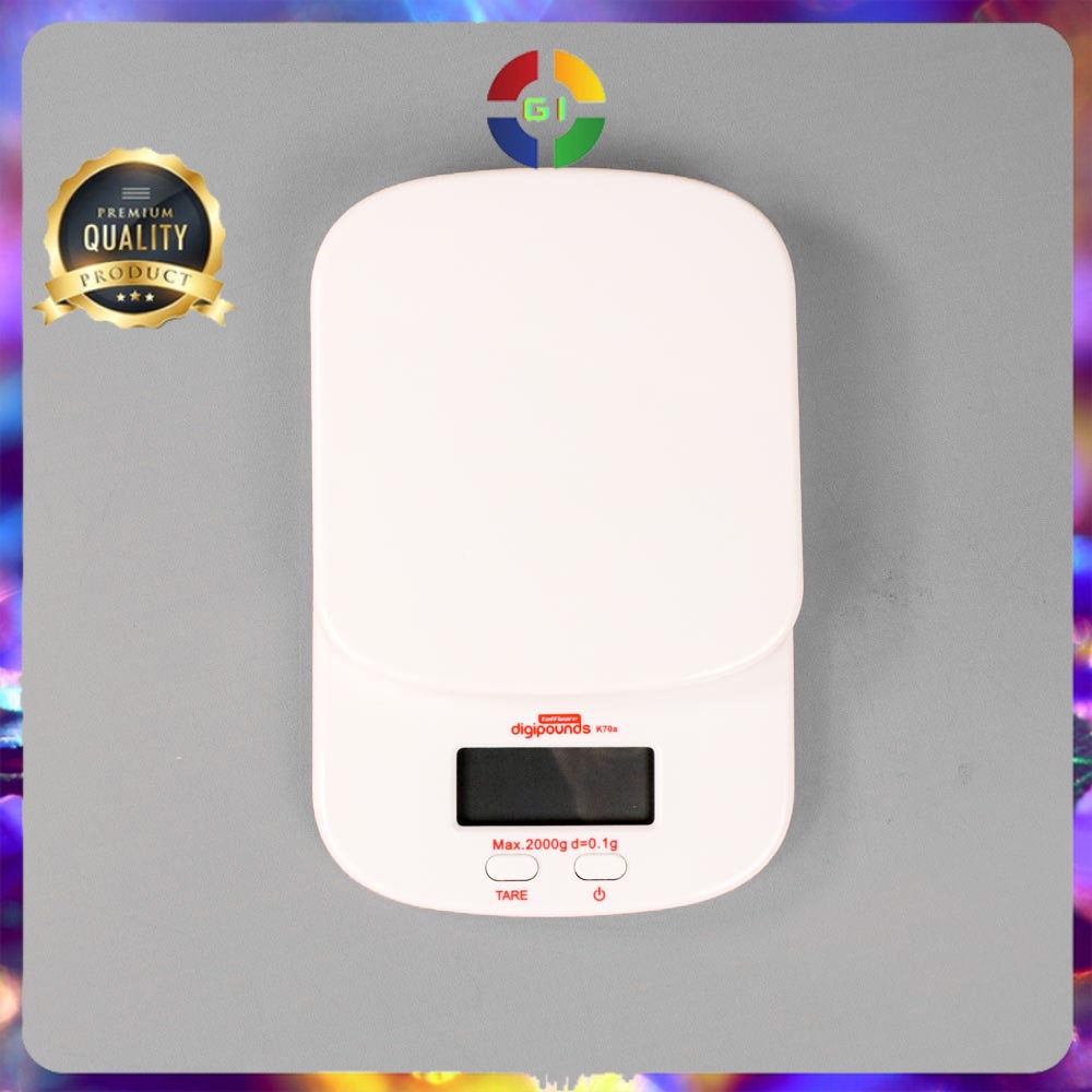 Timbangan Dapur Mini Digital Scale 2kg Akurasi 0.1g White