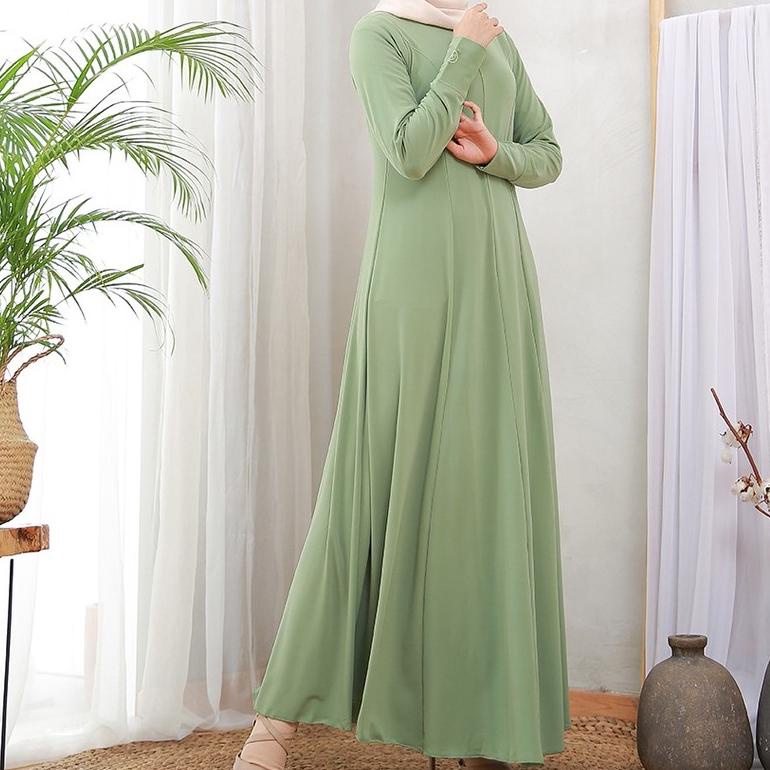 ➪ Irnanda Gamis Polos Jersey Diamond Premium Dress Homedress Dailydress ➤