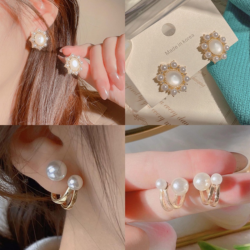 Anting Tusuk Wanita Romantis Mutiara Imitasi Halus Anting Perempuan Untuk Hadiah Pesta Perhiasan Kualitas Top