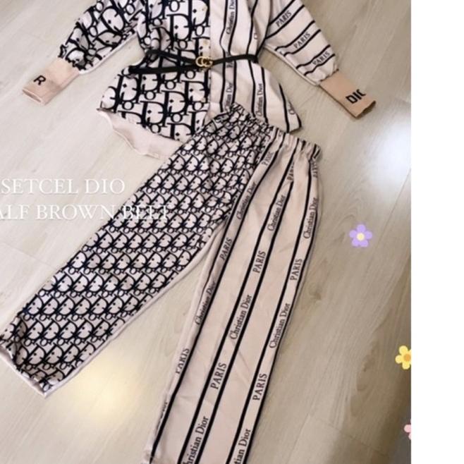 ◘ SETELAN CELANA PANJANG FREE BELT IMPORT / KEMEJA OVERSIZE FREE BELT / ONESET PRINTING FREE BELT IM