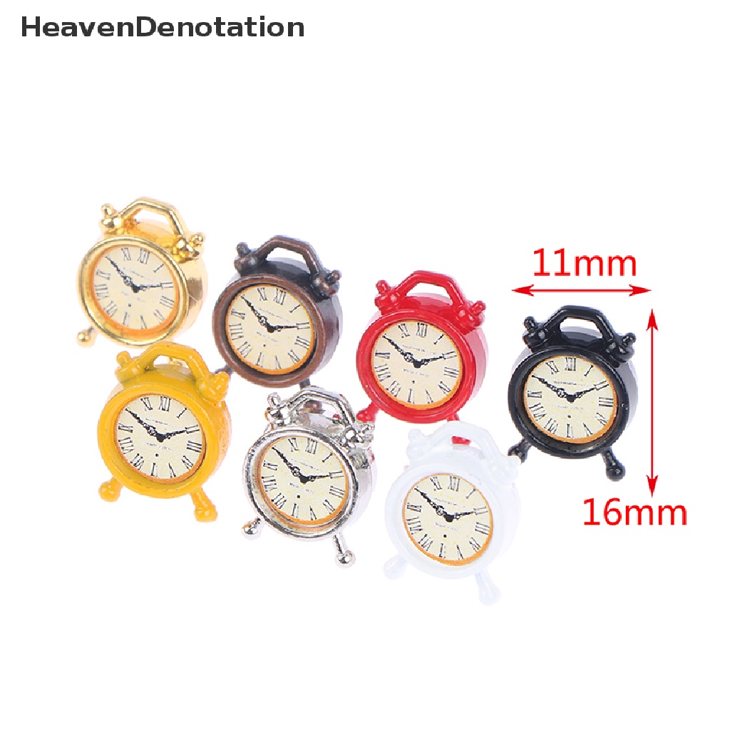 [HeavenDenotation] 1Pc 1: 12 Dollhouse Miniature Alarm Clock Model Doll Home Room Decoration Toy HDV