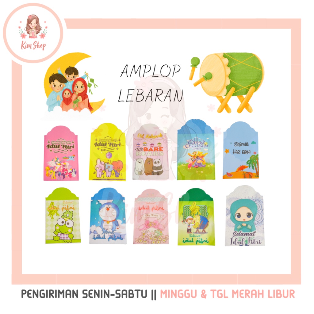 

KIM SHOP - Amplop Lebaran Amplop Idul Fitri Angpao Unik Murah Lucu Kartun Snack HVS Murah