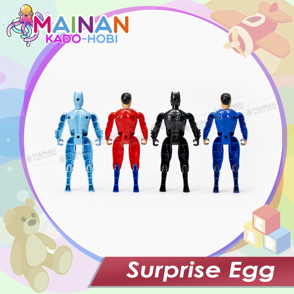 MAINAN DIY EDUKASI ANAK ACTION FIGUR TELUR KARAKTER SUPERHERO BATMAN