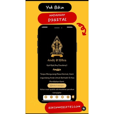 Undangan Digital Website Pernikahan custom Versi Jawa | Menggunakan Foto & Tanpa Foto | Undangan Dig