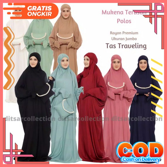 Mukena Dewasa Terusan Bordir Bunga Melati Katun Premium Daily Shafaa Jumbo Mungkena Dewasa Bahan Ade