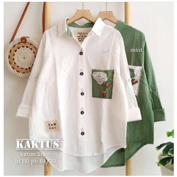 GAMIS STORE | Kaktus Tunik Wanita Muslim Polos Basic Matt Katun Linen Premium l Atasan Oversize Fit To XL