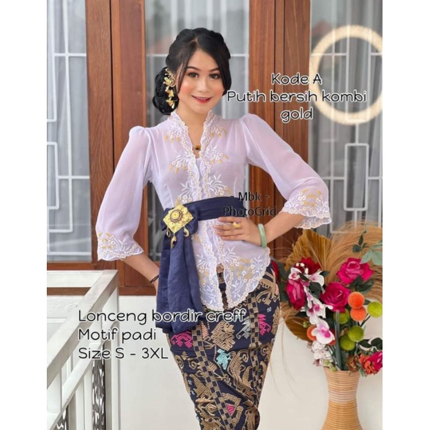 kebaya balon bordir padi