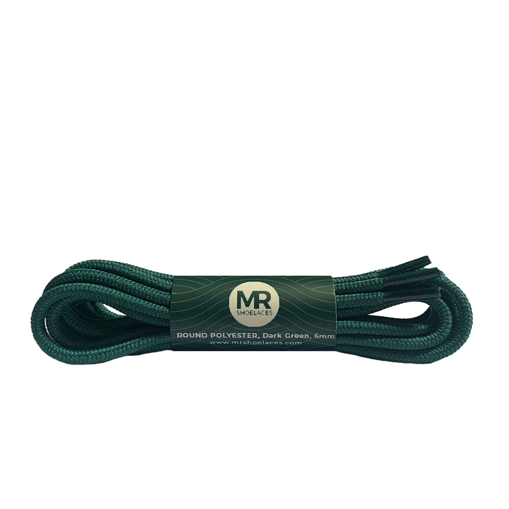 MR Shoelaces RP20 Hijau Tua (Dark Green) Tali Sepatu Bulat Round Big 6mm Shoelaces 90cm 100cm 120cm 150cm 180cm-200cm Polyester