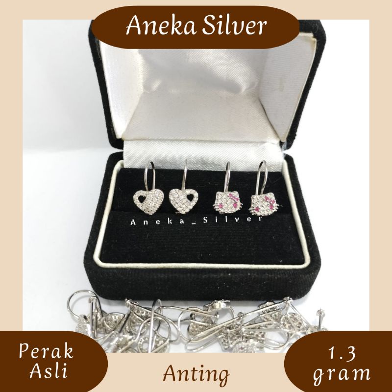Anting Desi Variasi, Sepuh Emas Putih, Perak 925
