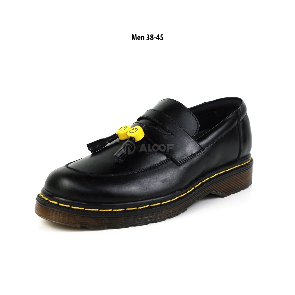 Aloof SMILE - Sepatu Loafers Docmart Pria Kulit Asli Original