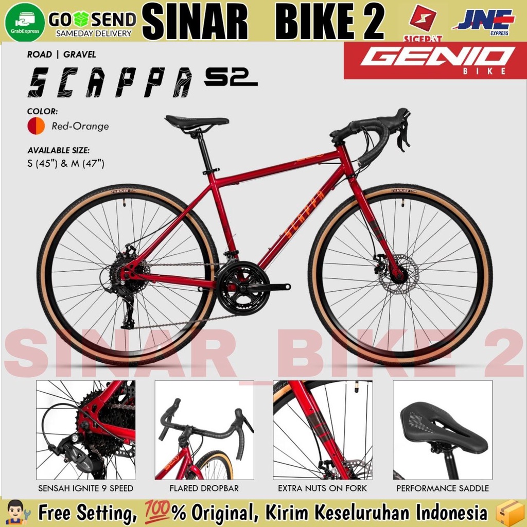 Sepeda Roadbike / Gravel GENIO SCAPPA S2 Steel Balap 700C