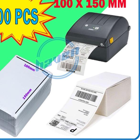 ✩ Kertas Thermal Label Thermal 100 x PCS / Label Thermal A6 Label Sticker Barcode ✭