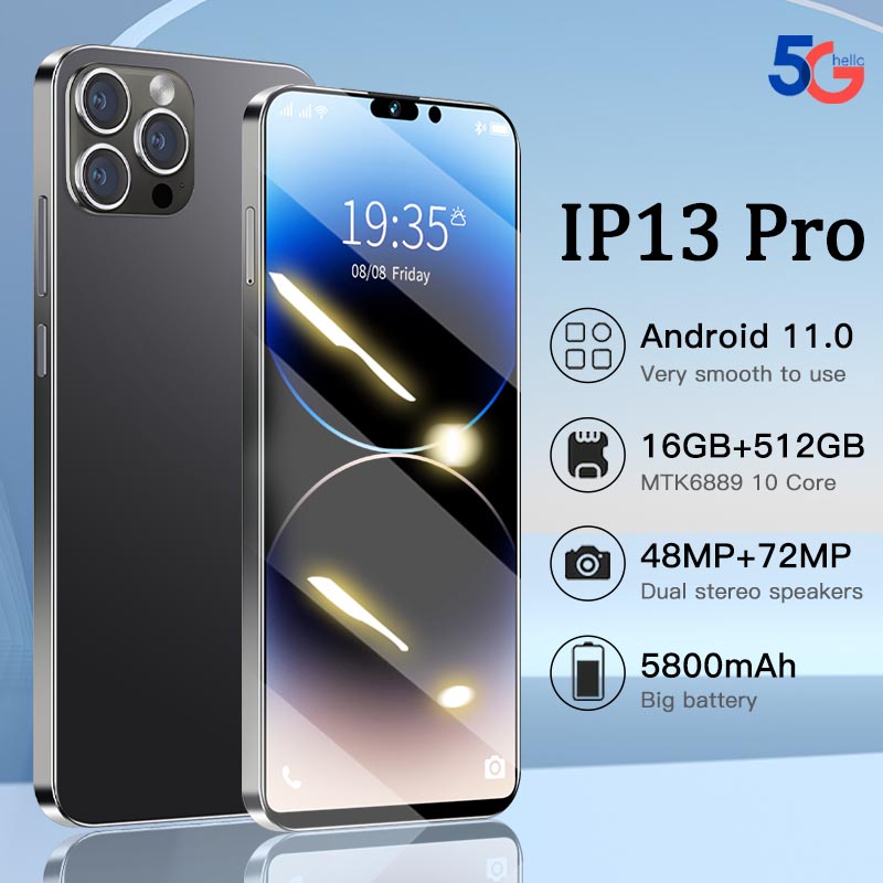 【Produk Baru HP】IP13 Pro hp murah 6.8Inci ponsel asli baru dalam stok 16GB RAM + 512GB ROM 24 + 58MP