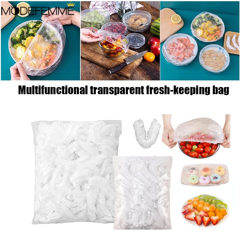 Stretchable Fruit Preserve Sleeve Portable Dishes Fresh-keeping Bag Disposable Food Cling Film Cover Kulkas Mangkok Anti Debu Piring Tutup Tutup Makanan Ringan Tahan Debu Lembab