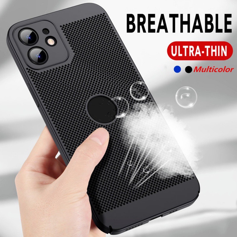 IPHONE Desain Mesh Penutup Belakang Bernapas Keras Kompatibel Dengan Iphone5 /5s /6/6s/6s Plus /7 /7Plus Aksesoris Ponsel Casing Ponsel Ultra Tipis Pembuangan Panas