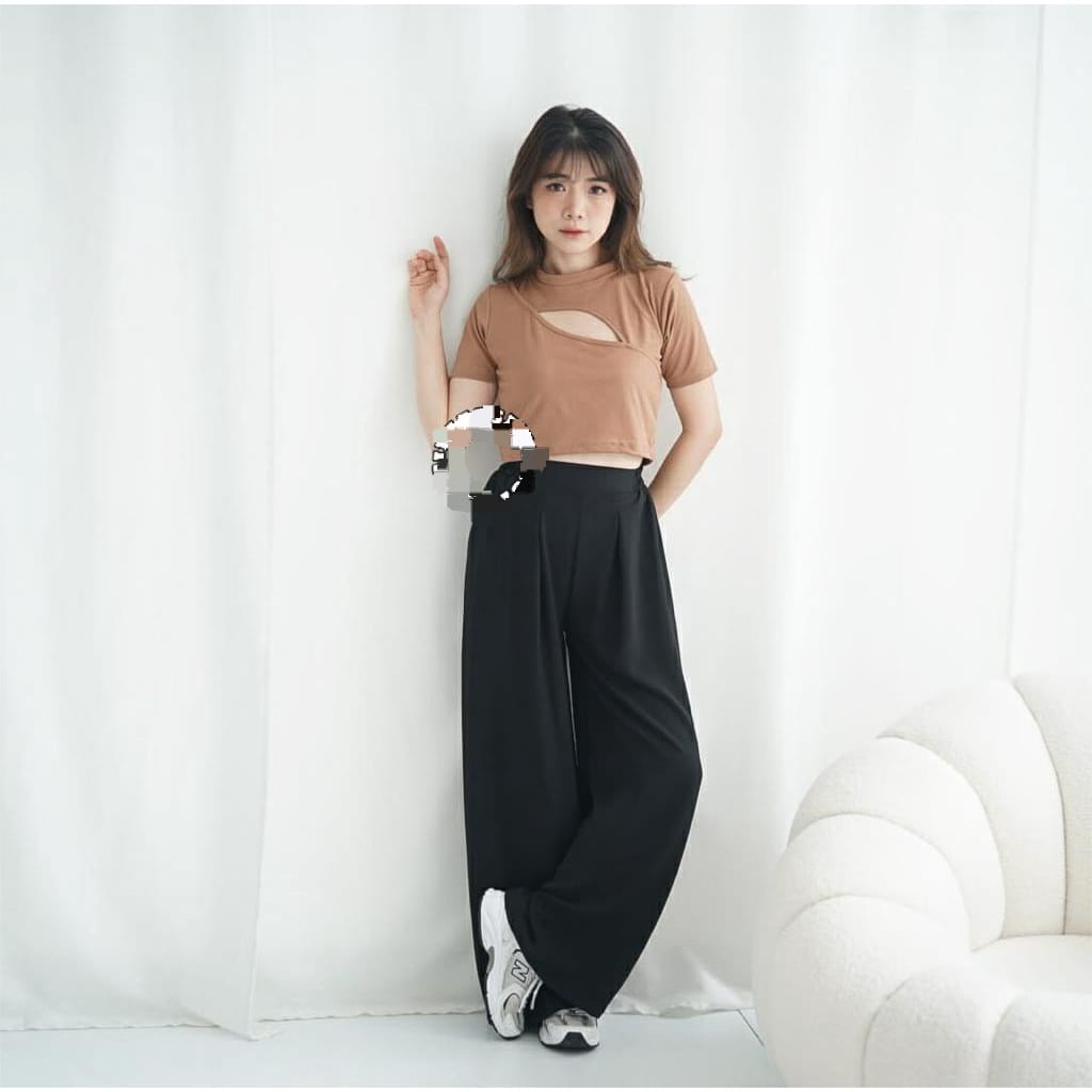 BEFAST - ZFS OOTD WANITA CROP TOP WEL / ALIKA KNIT RIB / Tshirt Crop Model Terbaru / Fashion Kekinian Remaja ABG Trendy / Crop Top Lengan Pendek / OOTD Wanita Ala Korean Style / Pakaian Wanita Modis / Terlaris / Termurah