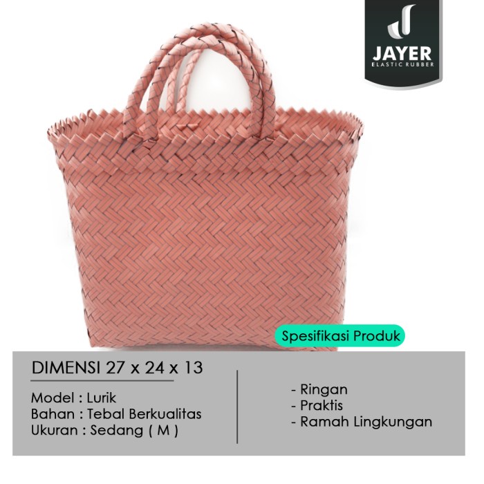 Tas Anyam Plastik Pvc Model Polos / Tas anyam Berkat / Tas Hampers