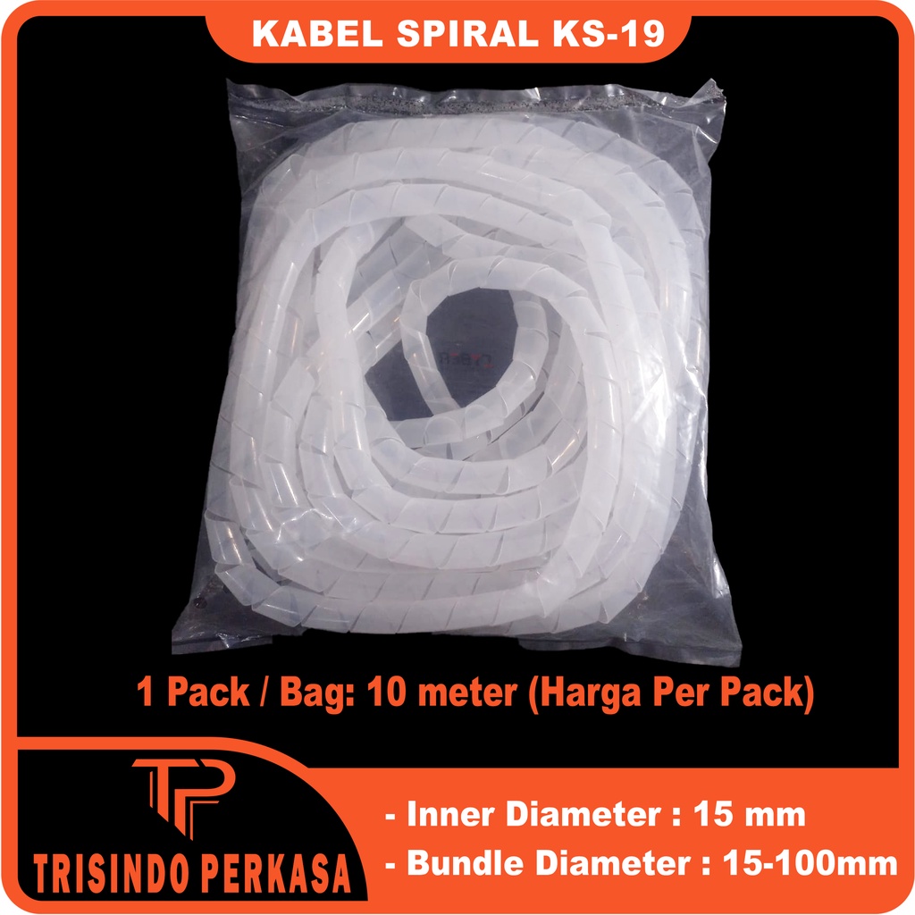 Kabel Spiral / Spiral Wrapping Band KS-19 KS 19 KS19 Spiral Kabel Pelindung Cable Spiral