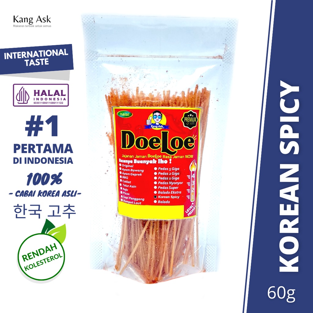 

Mie Lidi Doeloe Korean Spicy Premium 60 gram Snack Kang Ask - 1 Pcs