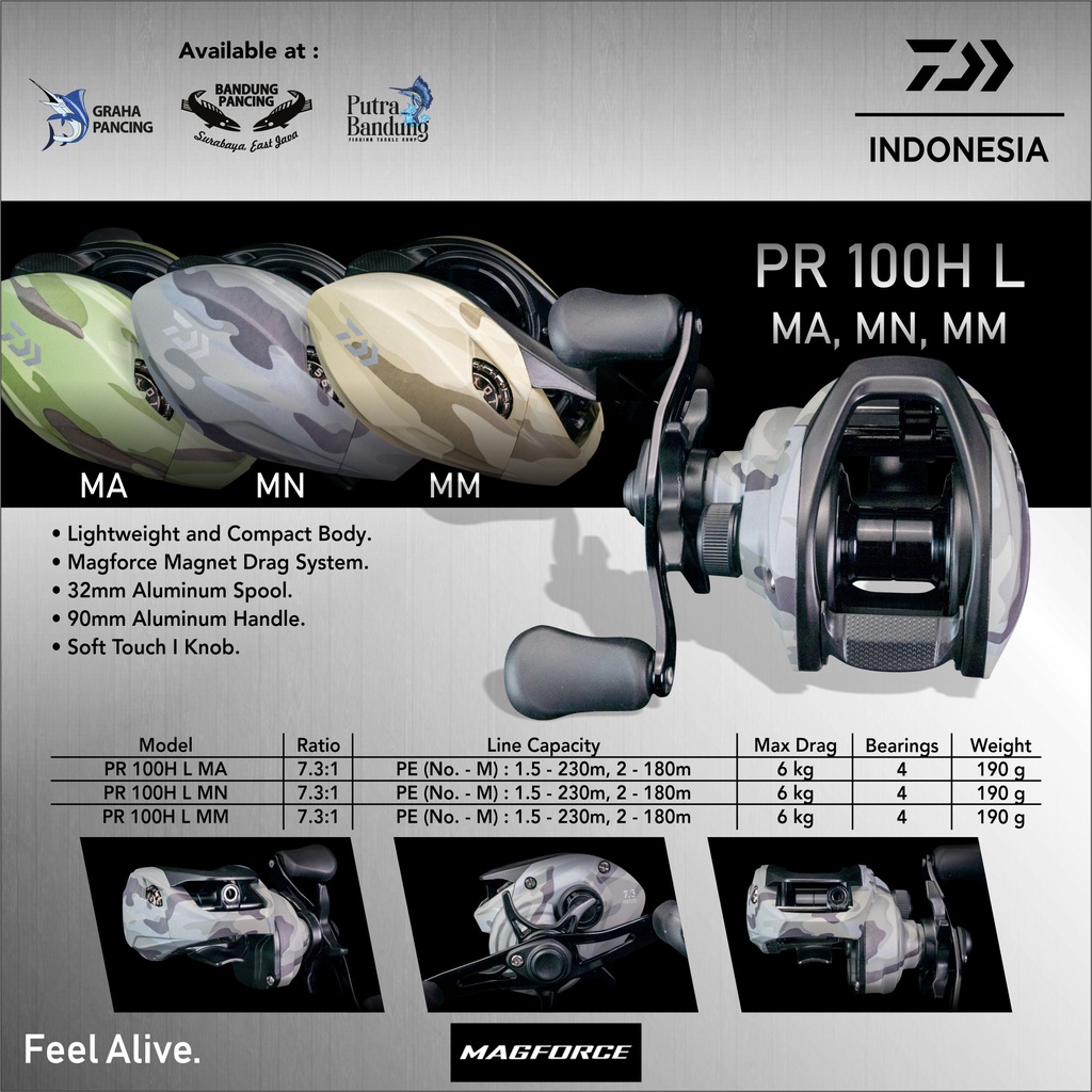 REEL BC DAIWA PR 100H-L (MM,MN,MA)