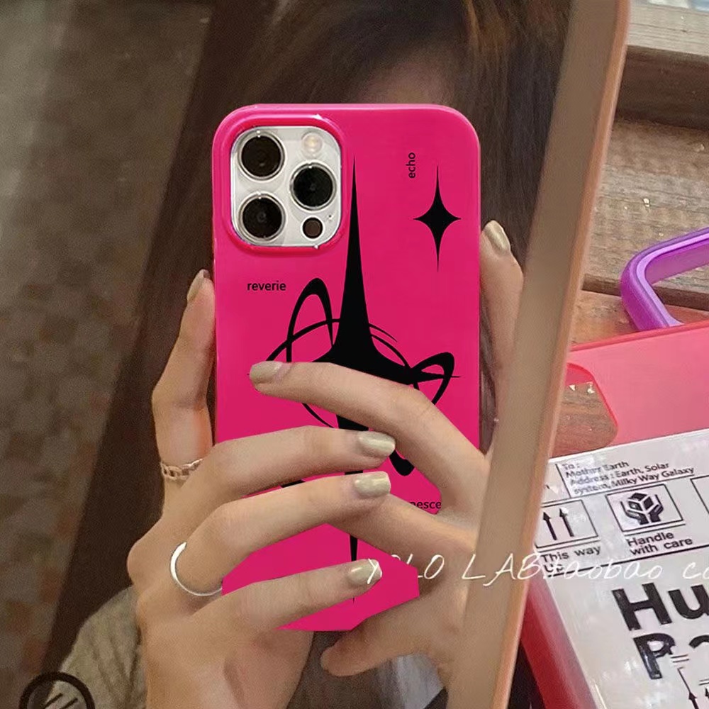 IPHONE Ins Pola Bintang Cocok Untuk Iphone14 14pro 14plus 13 13mini 13pro 13prm iPhone12 7Plus 8Plus Xr XS 13 12mini Pro Max TPU Empat Sudut Casing Ponsel Tahan Guncangan