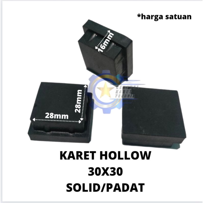 KARET KAKI HOLLOW 3x3 PADAT/KARET TAPAK KAKI/KARET KAKI MEJA/KURSI/BANGKU