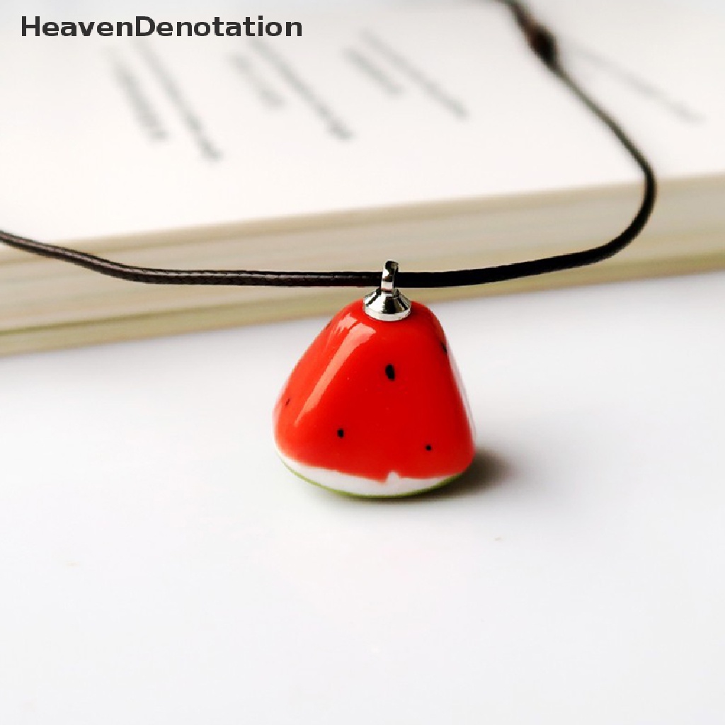 [HeavenDenotation] Buatan Tangan Keramik Strawberry Kalung Liontin Fashion Perhiasan Buah Porselen Liontin Handmade Untuk Wanita Gadis Hadiah HDV