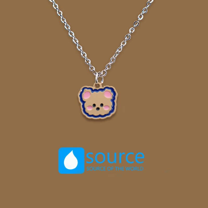 Ladies Kalung Bear Spray-painted Pendant Perhiasan Siswa Kalung Anak Hadiah Ulang Tahun Aksesoris Fashion