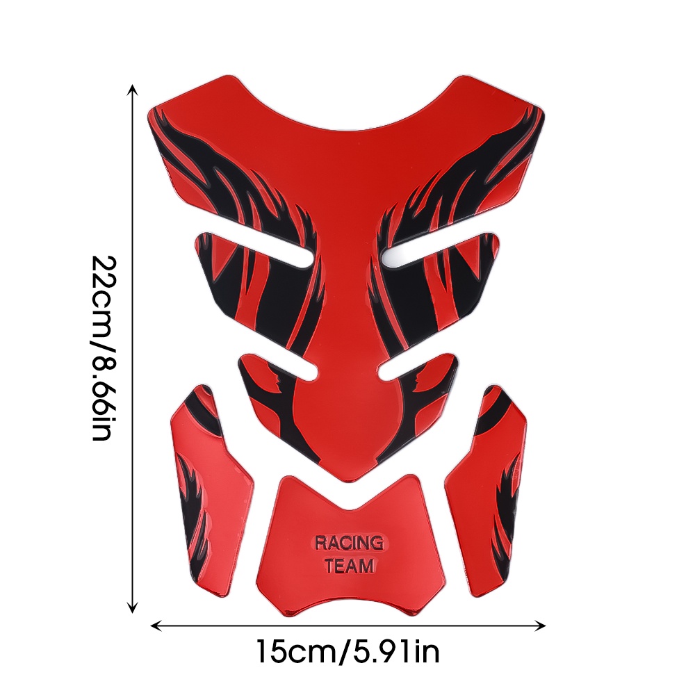 Universal Api Pola Tulang Ikan Anti Gores Karet PVC Scratch Cover Sticker Mobil Styling Stiker 3D Anti-Tabrakan Motor Tangki Minyak Stiker Motor Fuel Tank Pad Decal Sticker