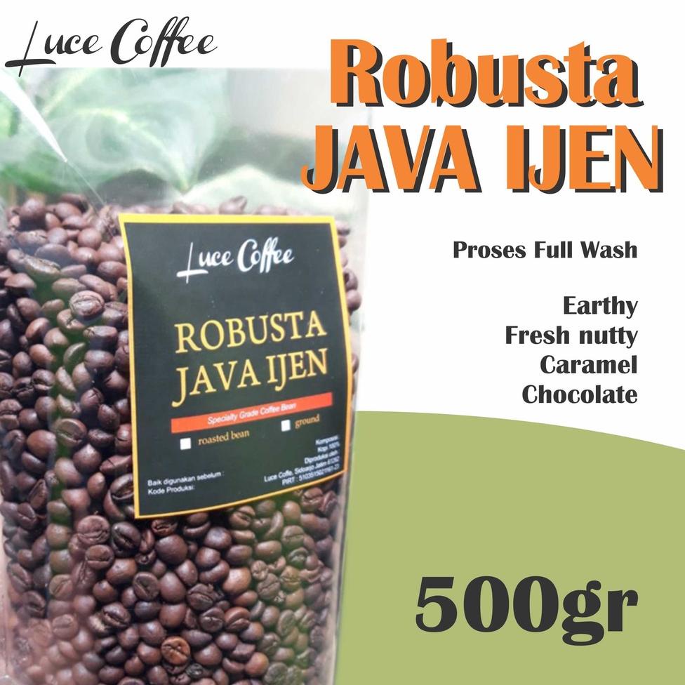 

J33 Luce Coffee, Kopi ROBUSTA Java Ijen Raung 500gr - Biji atau Bubuk - Luce coffee PALING DICARI ㅙ