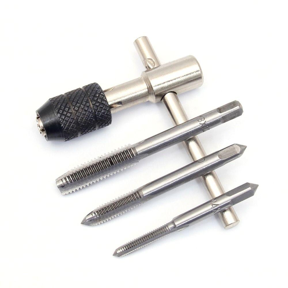 Lanfy Tap Set T Type Tapping Threading Tool Screw Tap Tap Kunci Pas Tap Drill Wrench Taps Mata Bor Set Sekrup Bor Tangan