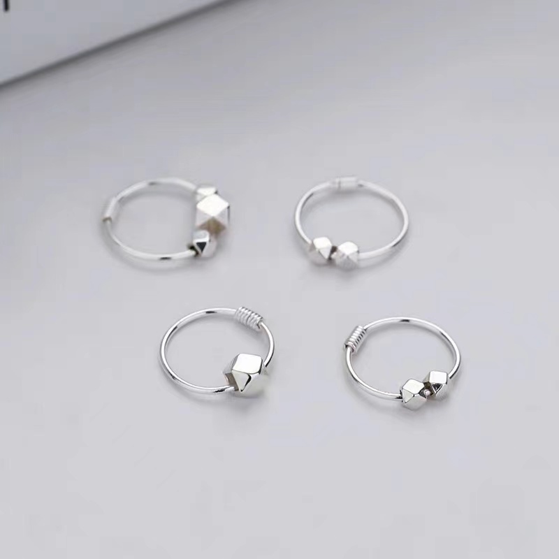 S925 Perak Anting Wanita Rasa Tinggi Anting Cincin Stud Earring Baru Anting Aksesoris Hadiah