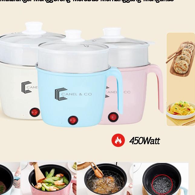 ❋ CANEL & CO Goreng Panci Listrik Multifunctional Electric Frying Pan Panci Listrik Lapisan Teflon /