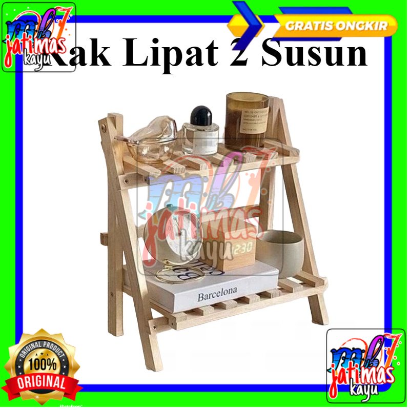 Rak Susun kayu Mini Serbaguna | Rak Meja Rakit Multifungsi