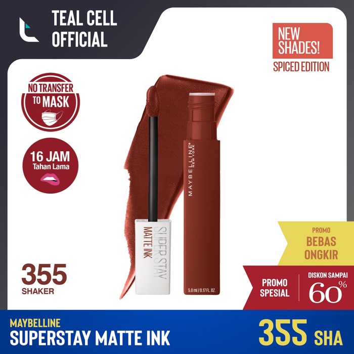 ✿ BISA COD✿ MAYBELLINE - SUPERSTAY MATTE INK LIQUID LIPSTICK - 355 SHAKER