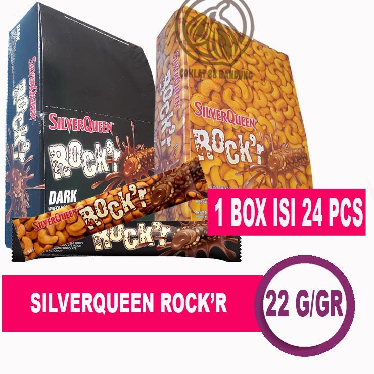 

♚ SILVERQUEEN ROCKR BOX ISI 24 X 22gr - COKELAT SILVER QUEEN ROCK'R ROCK R DARK MILK COKLAT ℗