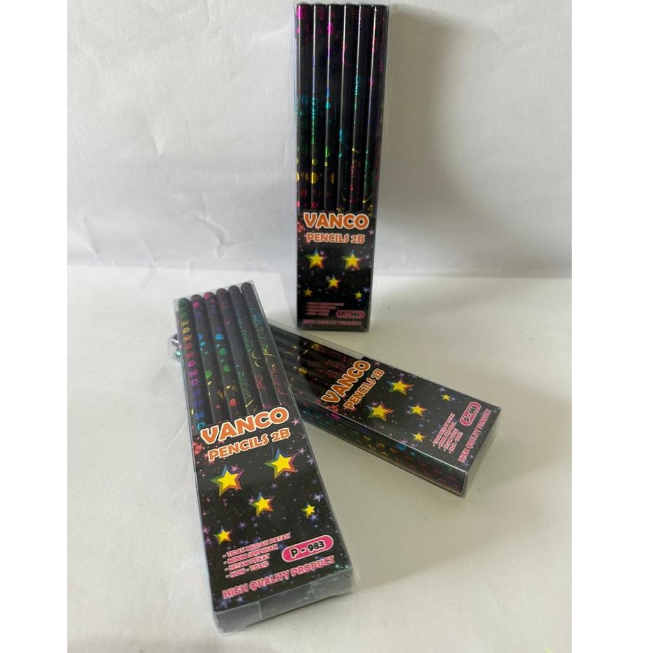 

M87 SELUSIN ( 12 PCS ) Pensil 2B Raut Vanco Kayu Hitam TERBAIK ㆂ