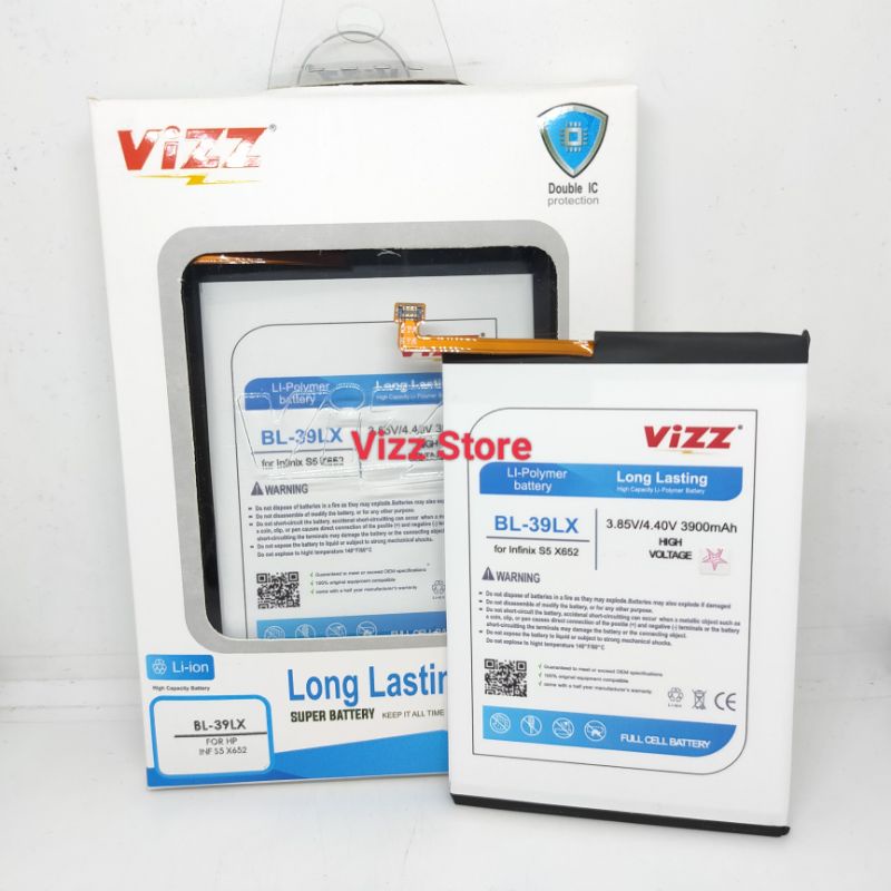 Baterai Batre Vizz BL-39LX Infinix Smart 4 / Infinix S5 X652 / S5 Lite X652B / BL39LX ORIGINAL Vizz
