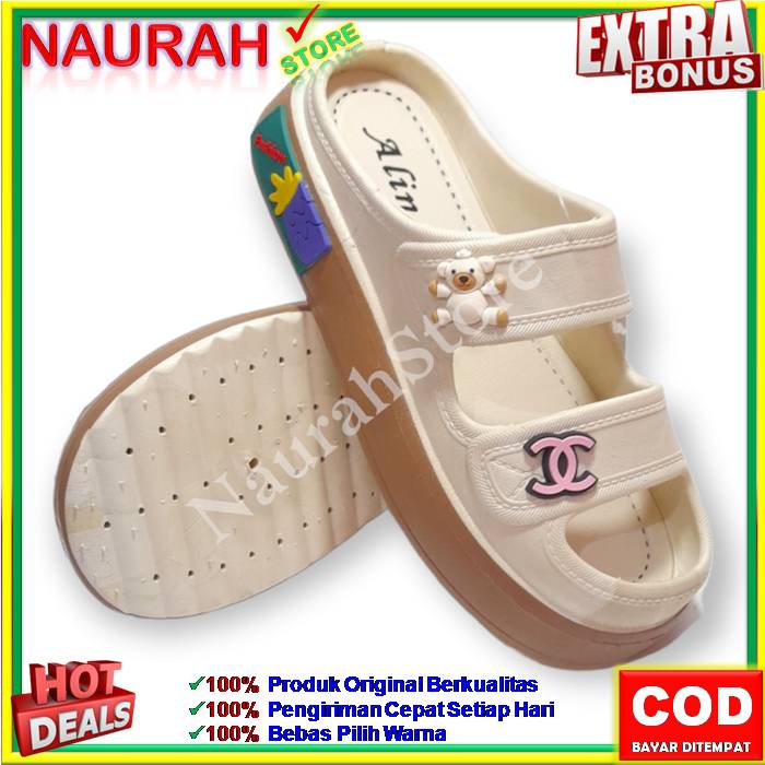 SANDAL SLOP WANITA ALINA 029 B1 SENDAL VIRAL BAIM 100% ORIGINAL KUALITAS IMPORT JELLY PVC RUBBER ANTI SLIP NYAMAN EMPUK LUCU TERBARU TERMURAH