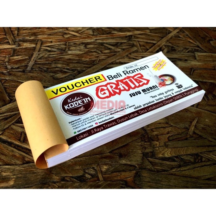 

Best Seller Cetak Voucher & Tiket Hvs100/Art Paper 120 1 Sisi 1 Buku