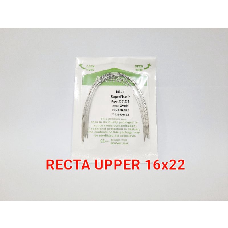 Dental niti Kawat Niti Recta kawat behel gigi Niti Recta 16x22 UPPER