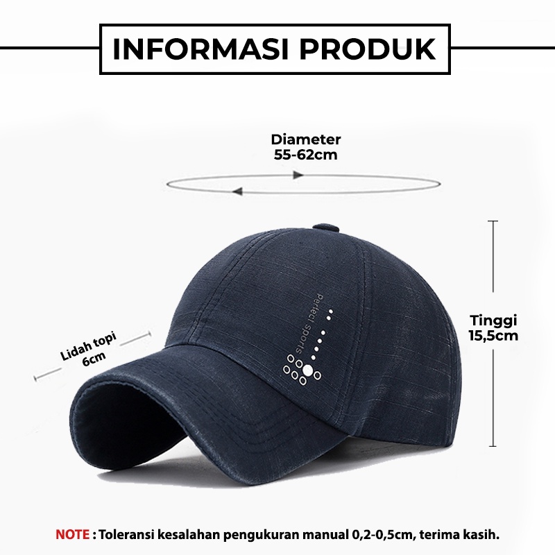 Topi Pria Wanita Baseball Hat Distro PERFECT SPORT Casual Cap Sporty Golf Tenis Bahan Katun TWJ