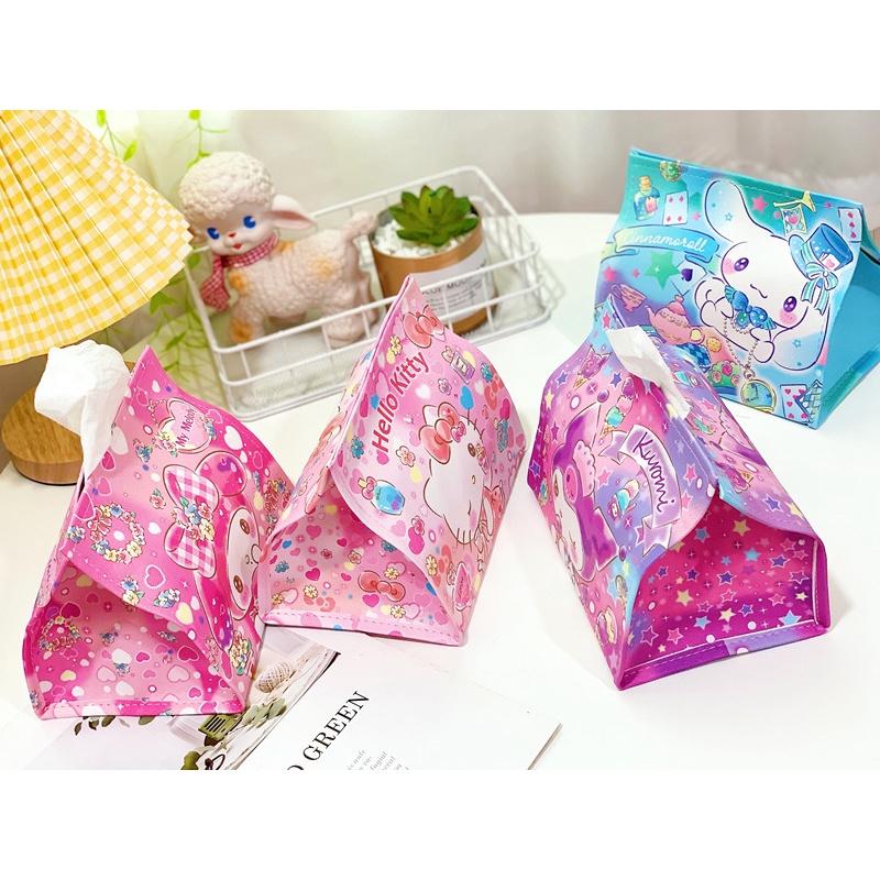 TEMPAT TISU SANRIO / COVER TISSUE WATERPROF / TEMPAT TISSU PU LEATHER /  TEMPAT TISSU CINNAMOROLL/ KUROMI/ MELODY