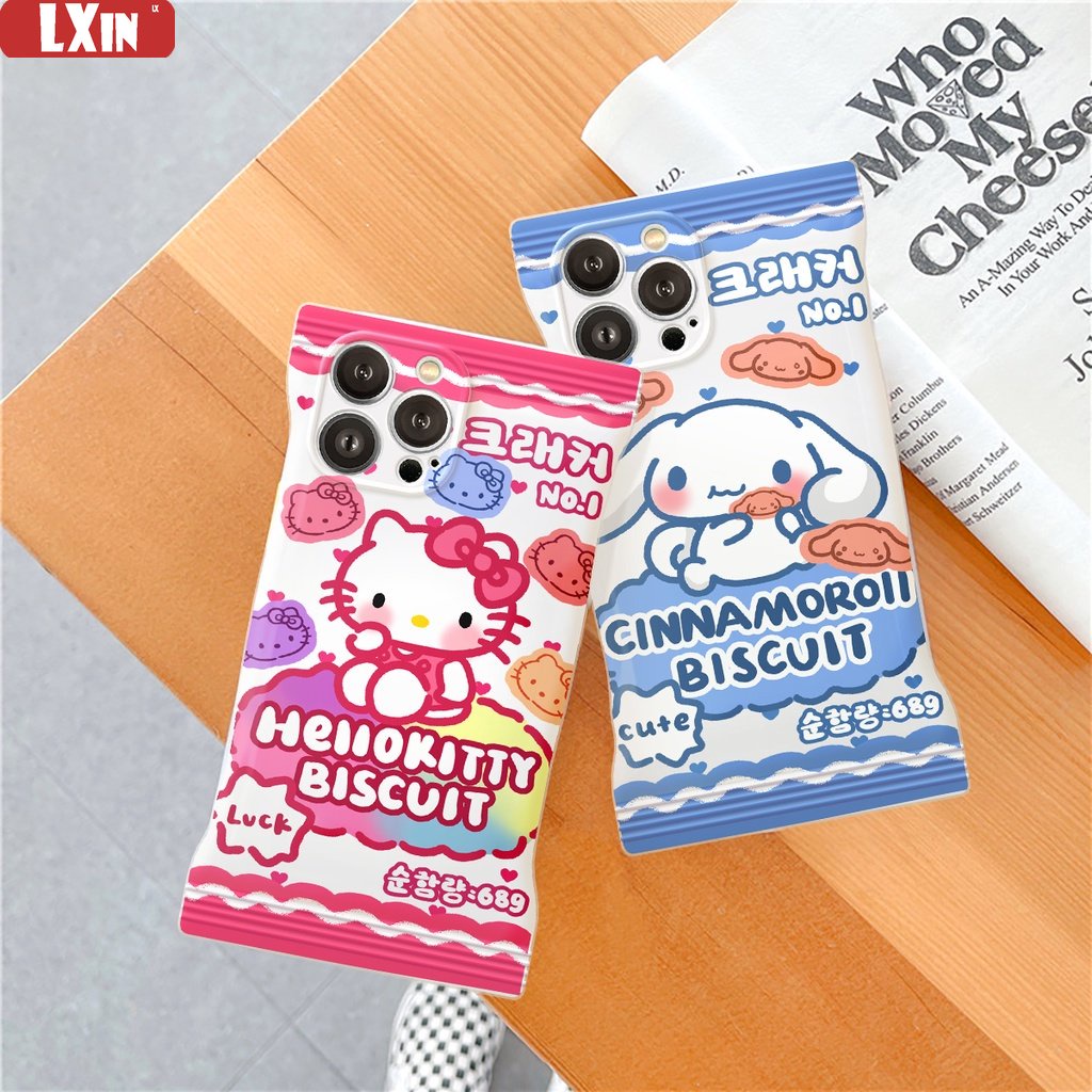 Soft Case OPPO A57 2022 A77S A16 A17 A16K A55 A95 A96 A76 A12 A1K A5s A15 A54 A7 A53 A3s A31 A92 F9 F11 Reno5 Kartun Lucu Hello Kitty Dan Cinnamon TPU Cover