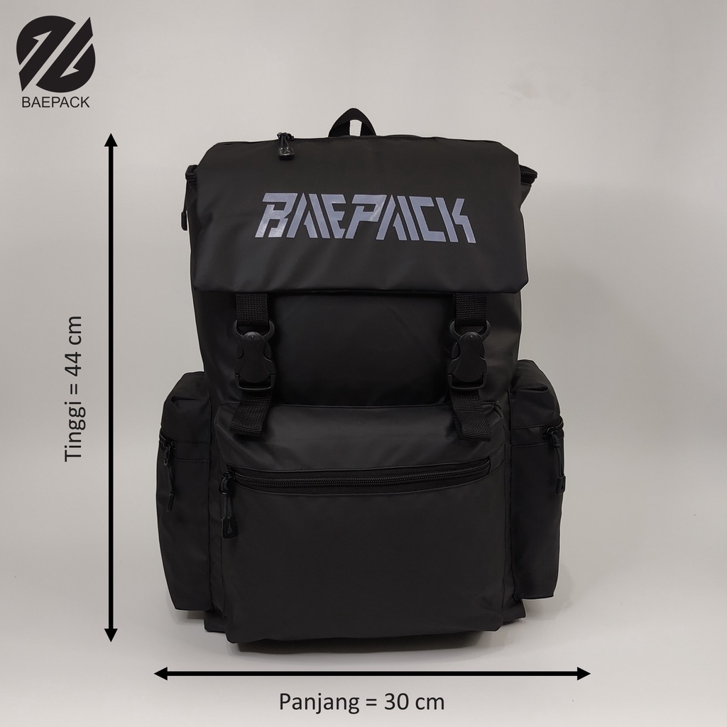 Tas Gunung Traveling Camping Sekolah Anti Air Waterproof Roger Hitam Original Baepack / Tas Cowok Pria / Tas Wanita Perempuan / Tas Lokal Bandung / Tas Multifungsi