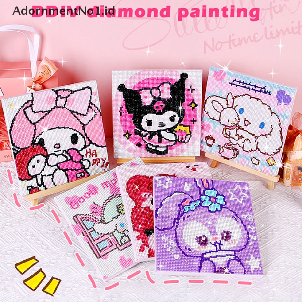 [AdornmentNo1] 1set Kreatif Kuromi Berlian Paing DIY Berlian Bulat Dekorasi Kamar Anak [ID]