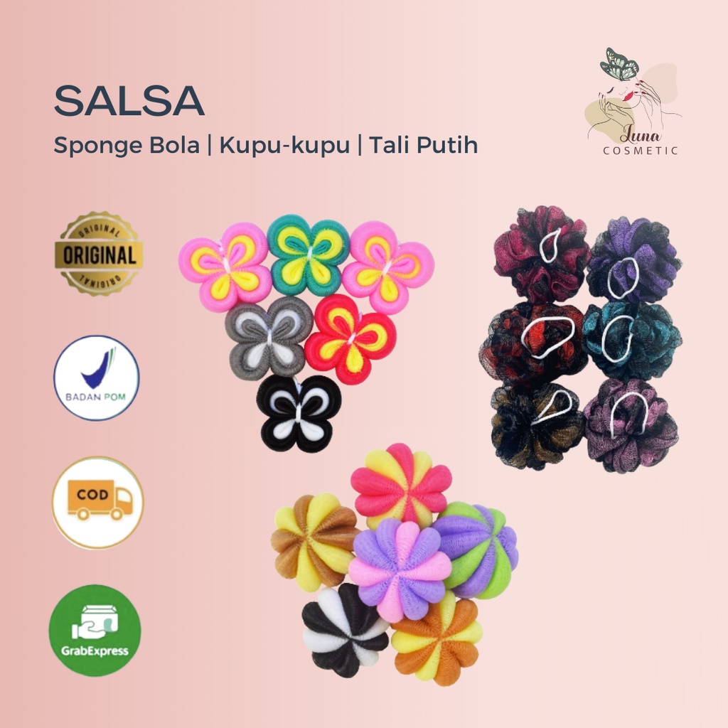 SALSA Sponge Series | Sponge Tali Putih 50gr - Sponge Animal - Sponge Bola