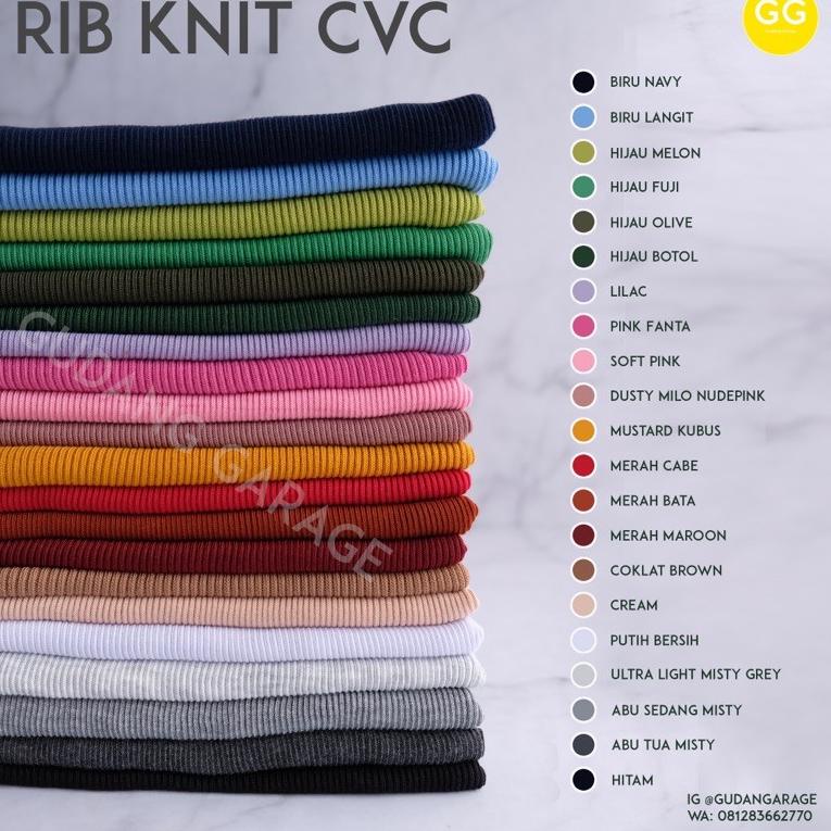 LANGSUNG KIRIM RIB KNIT RAJUT METERAN CVC RESTOCK BANYAK WARNA